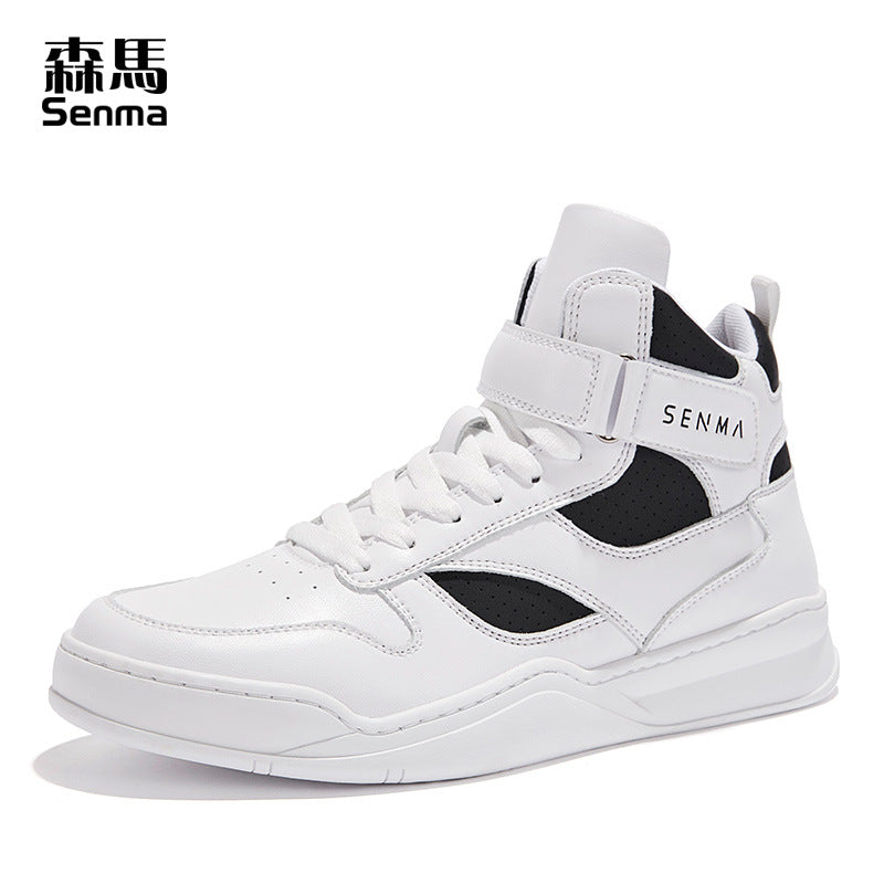 Senma 2020 new winter white high shoes Martin boots men's Korean shoes men's high-top white shoes men's trend