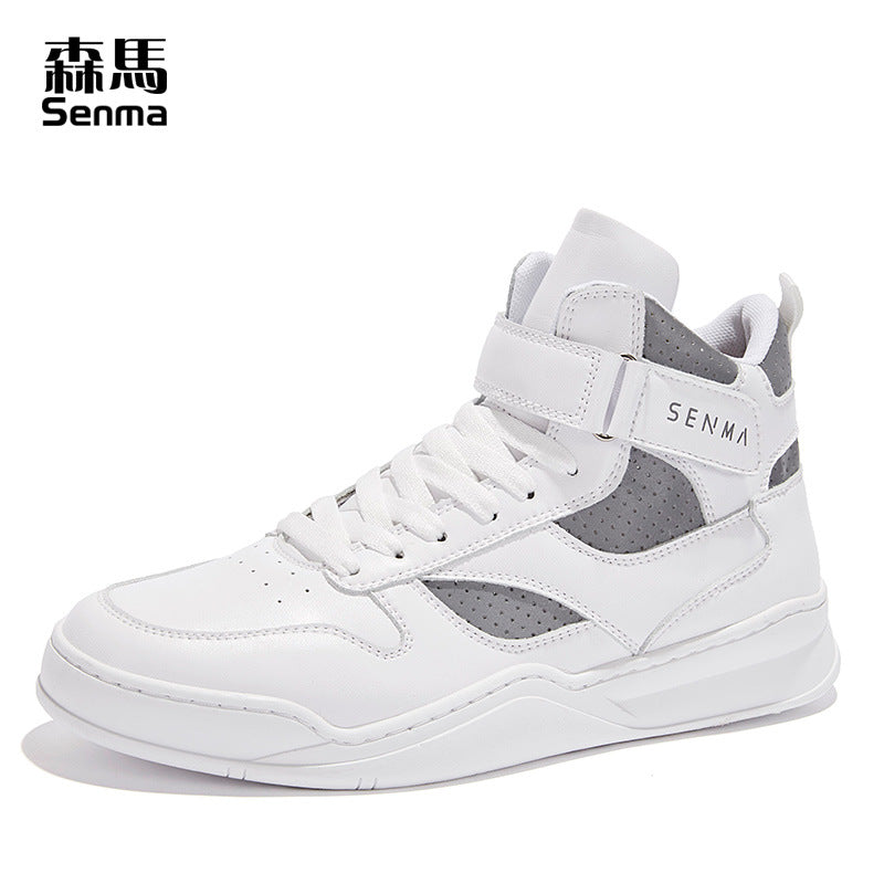 Senma 2020 new winter white high shoes Martin boots men's Korean shoes men's high-top white shoes men's trend