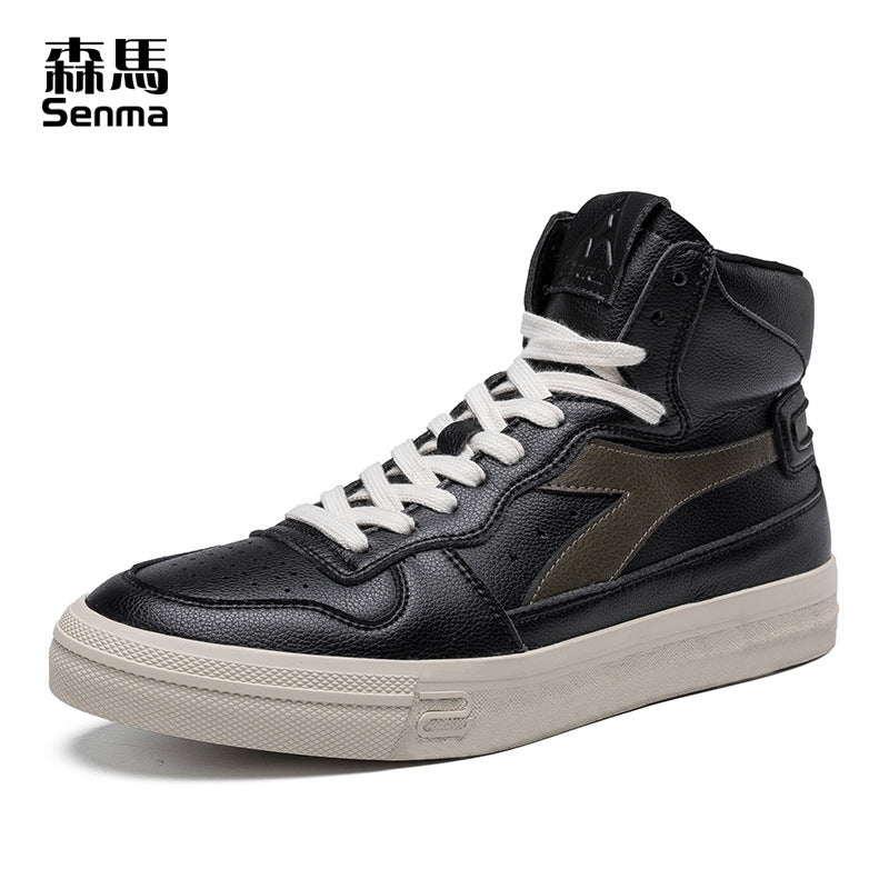 Senma 2020 new winter white high shoes Martin boots men's Korean shoes men's high-top white shoes men's trend