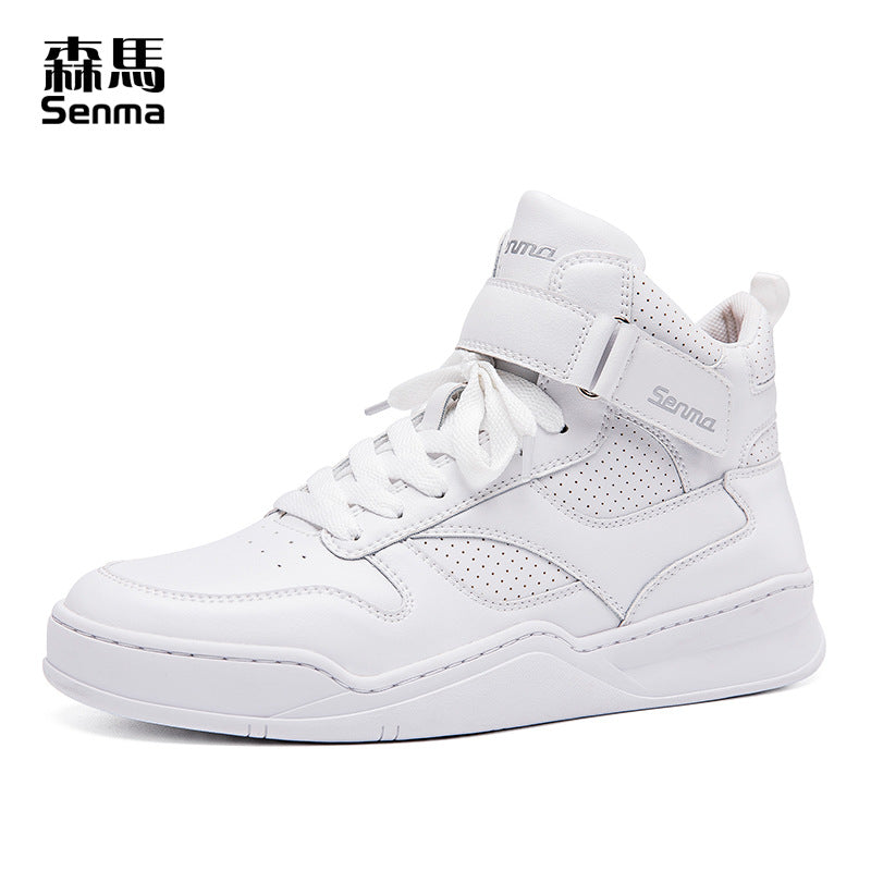Senma 2020 new winter white high shoes Martin boots men's Korean shoes men's high-top white shoes men's trend