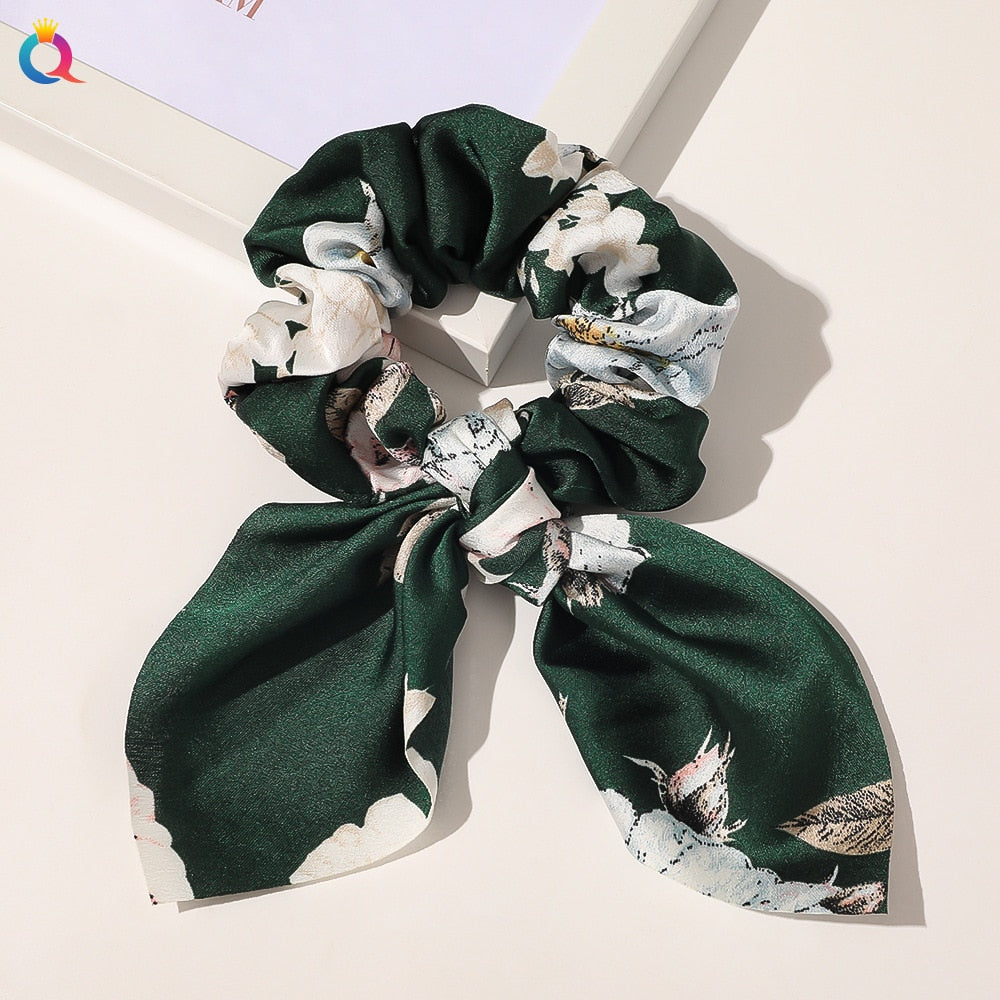 New Chiffon Bowknot Elastic Hair Bands For Women Girls Solid Color Scrunchies Headband Hair Ties Ponytail Holder Hair Accessorie
