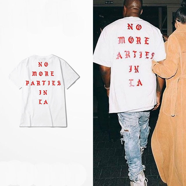Dropshipping New 2020 Hot S Hip Hop Kanye West I feel Like Paul 100% Cotton tshirts NO MORE PARTIES IN LA T SHIRTS Men Women Tee