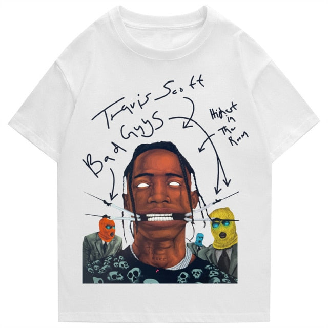 Travis Scott AstroWorld Tour Oversized T shirt men women1:1letter print T Shirts hip hop streetwear kanye west ASTROWORLD Tshirt