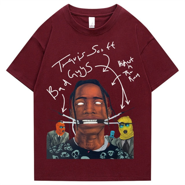 Travis Scott AstroWorld Tour Oversized T shirt men women1:1letter print T Shirts hip hop streetwear kanye west ASTROWORLD Tshirt