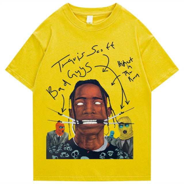 Travis Scott AstroWorld Tour Oversized T shirt men women1:1letter print T Shirts hip hop streetwear kanye west ASTROWORLD Tshirt