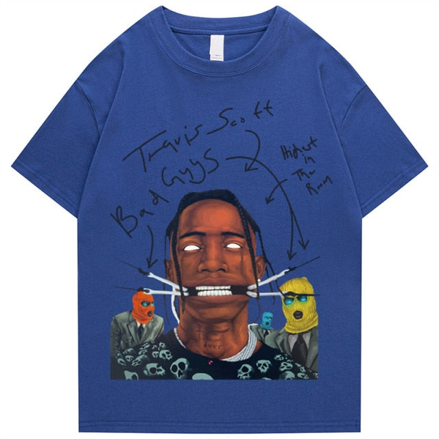 Travis Scott AstroWorld Tour Oversized T shirt men women1:1letter print T Shirts hip hop streetwear kanye west ASTROWORLD Tshirt