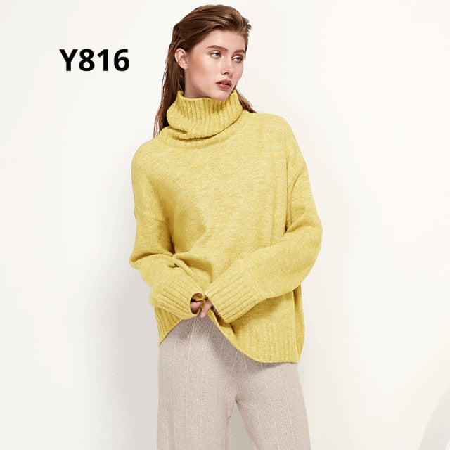 Gestrickter Rollkragen Pullover aus Wolle