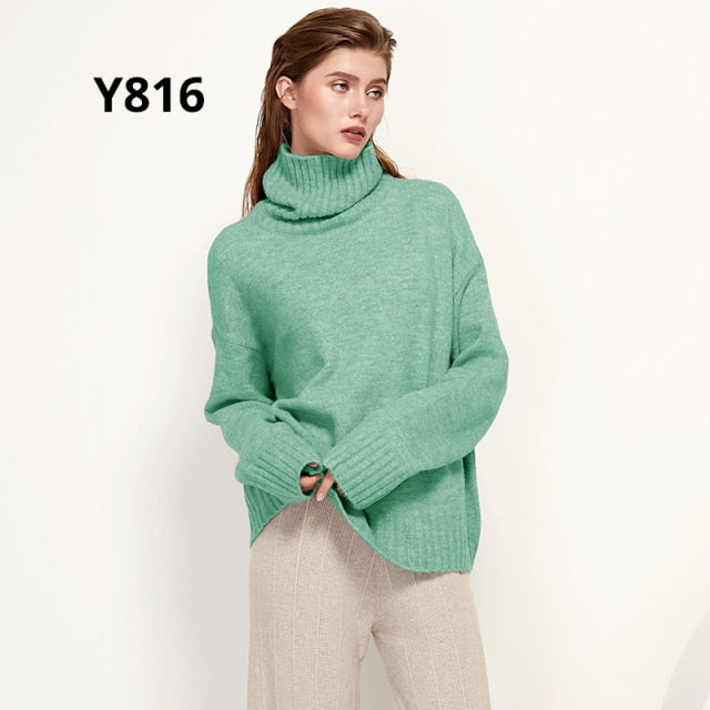 Gestrickter Rollkragen Pullover aus Wolle