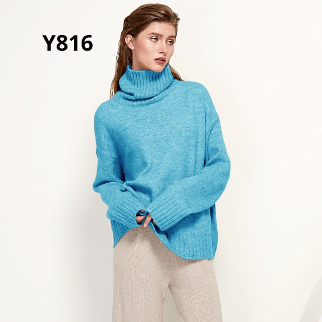 Gestrickter Rollkragen Pullover aus Wolle