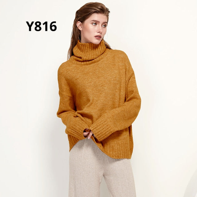 Gestrickter Rollkragen Pullover aus Wolle