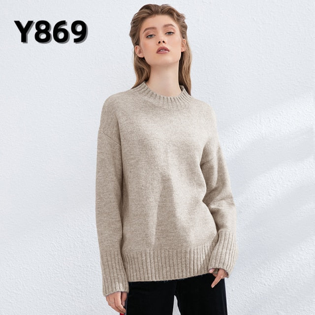 Gestrickter Rollkragen Pullover aus Wolle