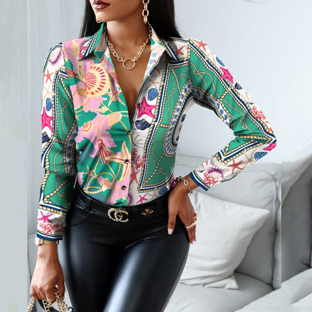 Langarm Bluse mit Umlegekragen