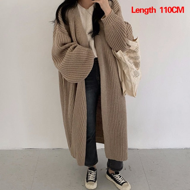 Damen Strickjacke Lässiger Gestrickter Vintage Mantel