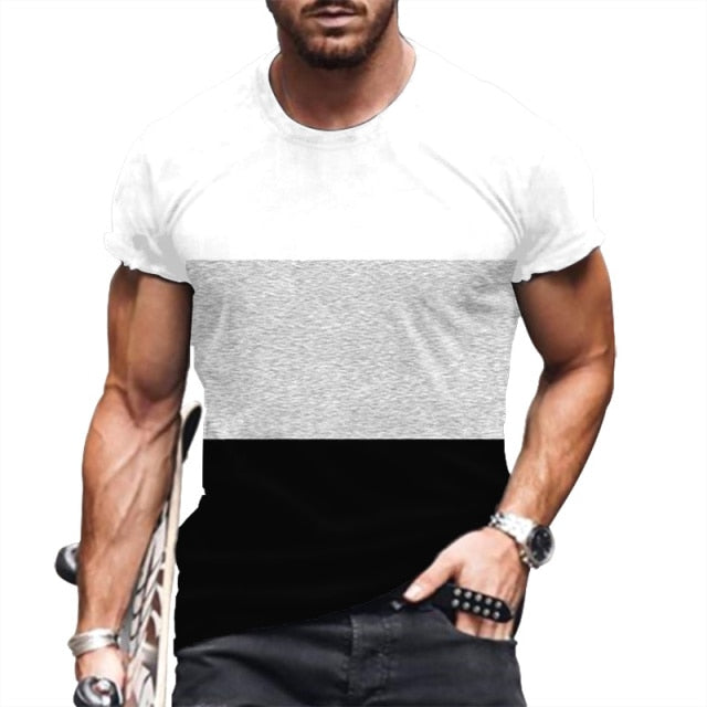 T Shirt Men Striped Fashion Mens Summer T-shirts 4XL Male Oversized Tee Shirt Print Funny Casual t Shirt for Man Casual 2021