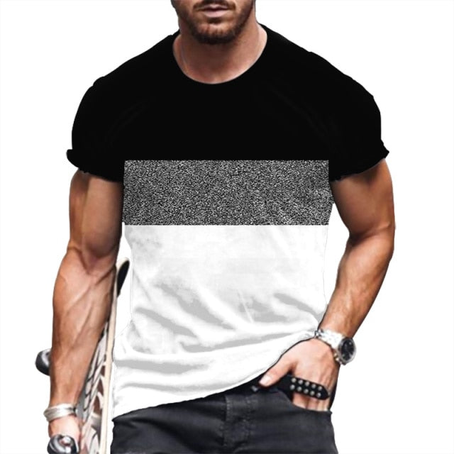 T Shirt Men Striped Fashion Mens Summer T-shirts 4XL Male Oversized Tee Shirt Print Funny Casual t Shirt for Man Casual 2021