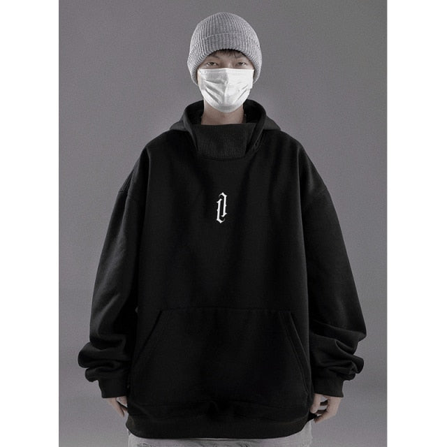 Autumn winter High collar hoodie loose comfortable Men's clothes Harajuku Hiphop streetwear Fleece hooded oversize Sweatshirt