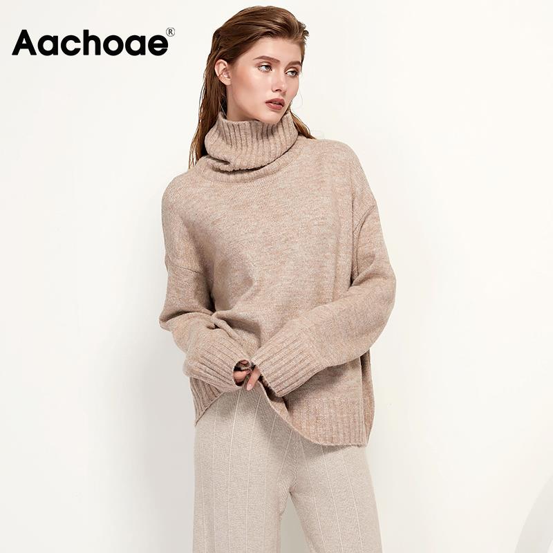 Gestrickter Rollkragen Pullover aus Wolle