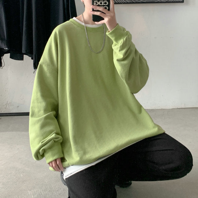 Lässige Herren Mode Sweatshirt in Übergröße Koreanischer Style