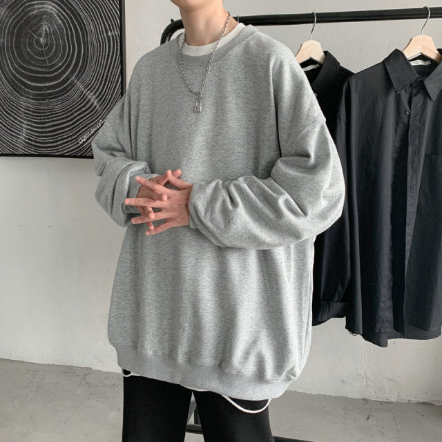 Lässige Herren Mode Sweatshirt in Übergröße Koreanischer Style