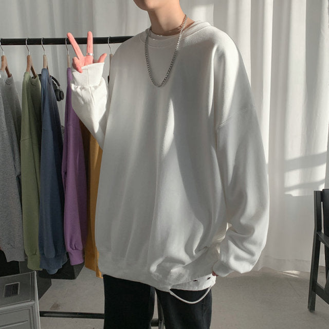 Lässige Herren Mode Sweatshirt in Übergröße Koreanischer Style