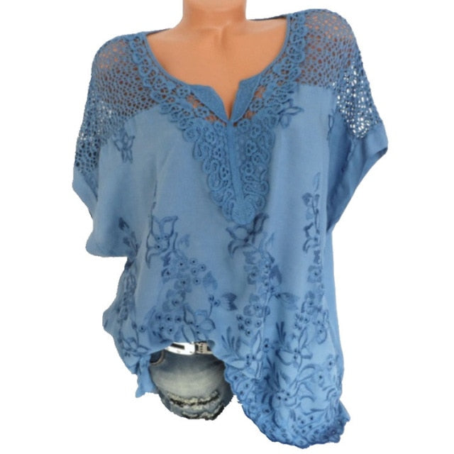 Damen Sommer Kurzarm Bluse