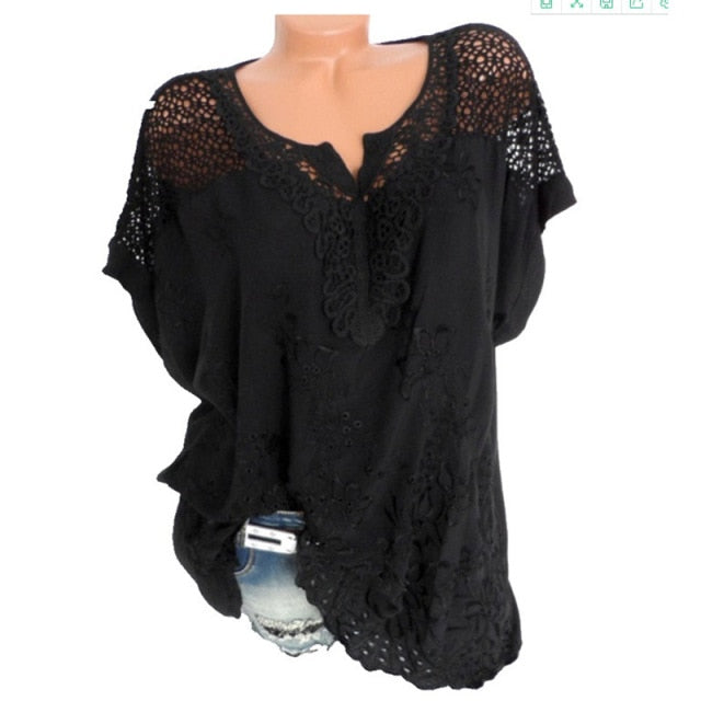 Damen Sommer Kurzarm Bluse