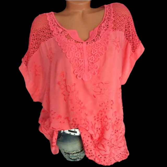 Damen Sommer Kurzarm Bluse