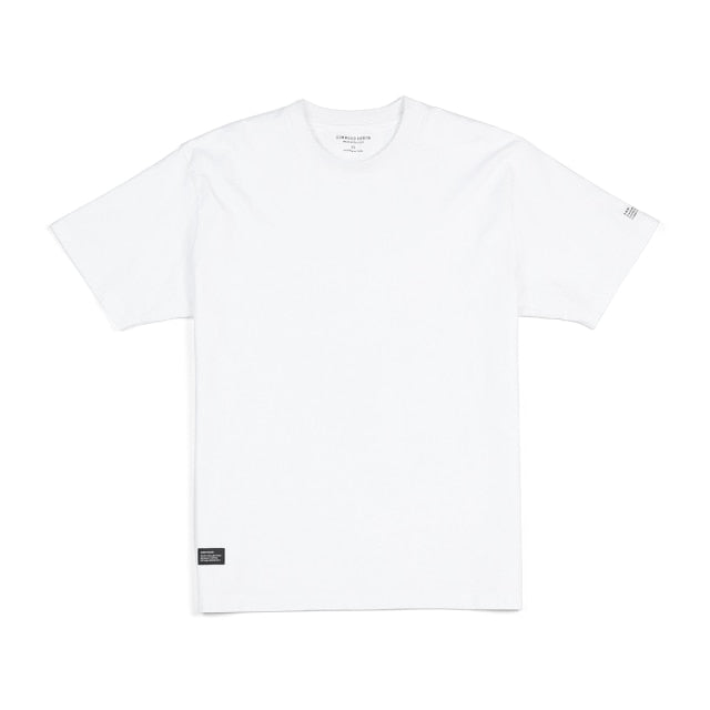 SIMWOOD 2022 Summer New 250g 100% Cotton Fabric T-shirt Men High Quality Solid Color Drop Sleeve Loose Tshirts Oversize Tops