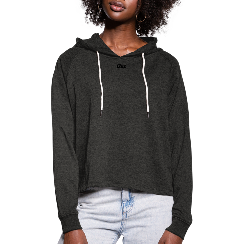 Women's Cropped Hoodie - charcoal grey