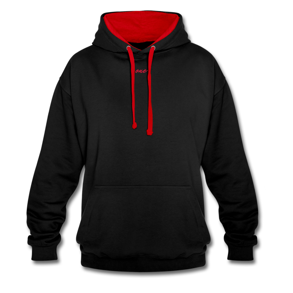 Contrast Colour Hoodie - black/red