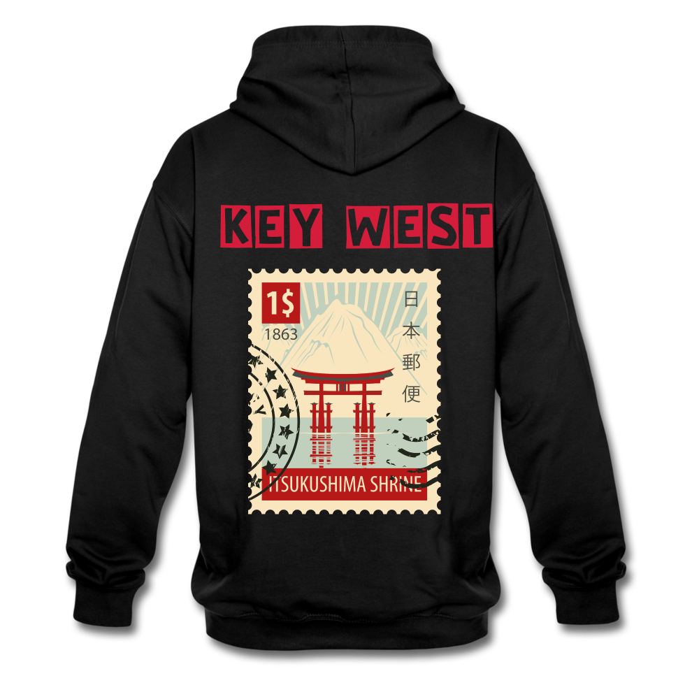 Contrast Colour Hoodie - black/red