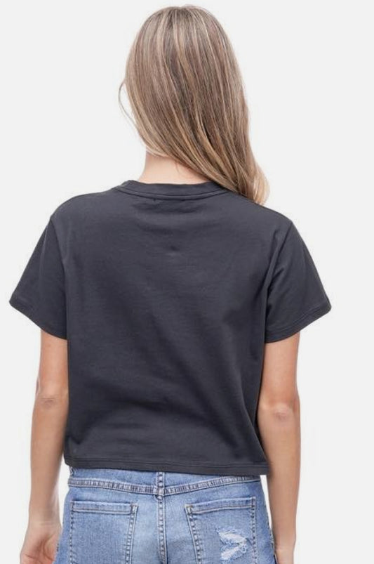 Kurz geschnittenes Grafik-T-Shirt