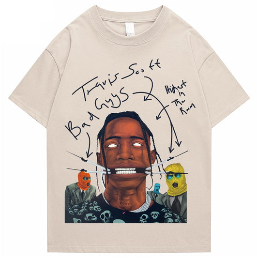 Travis Scott AstroWorld Tour Oversized T shirt men women1:1letter print T Shirts hip hop streetwear kanye west ASTROWORLD Tshirt