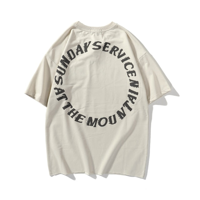 Kanye West T-shirt Sunday Service Music Peripheral Lisa Same Short-sleeved Men Women Oversized Kanye West Casual Hip Hop T Shirt